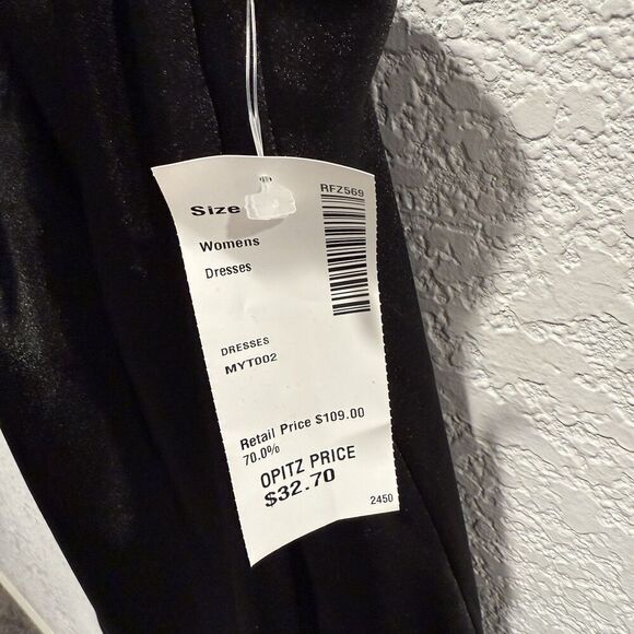 Morgan & Company Juniors Halter-neck Feather Trim Black Mini Dress Women’s 7 NWT - Picture 5 of 11